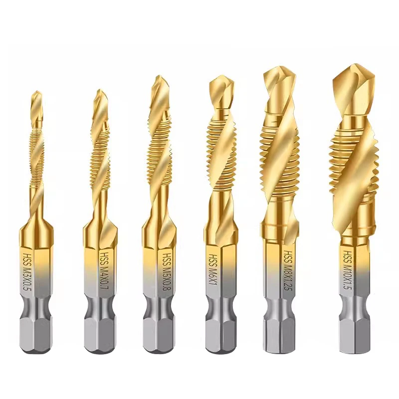 H6eb67d8d5fa84f649b5a4a99490355afp HSS Titanium Machine Taps Sprial Flute Thread Taps M3m4m5m6m8 for Drill Bit Screw Machine Screw Thread Metric Tap Drill Bits